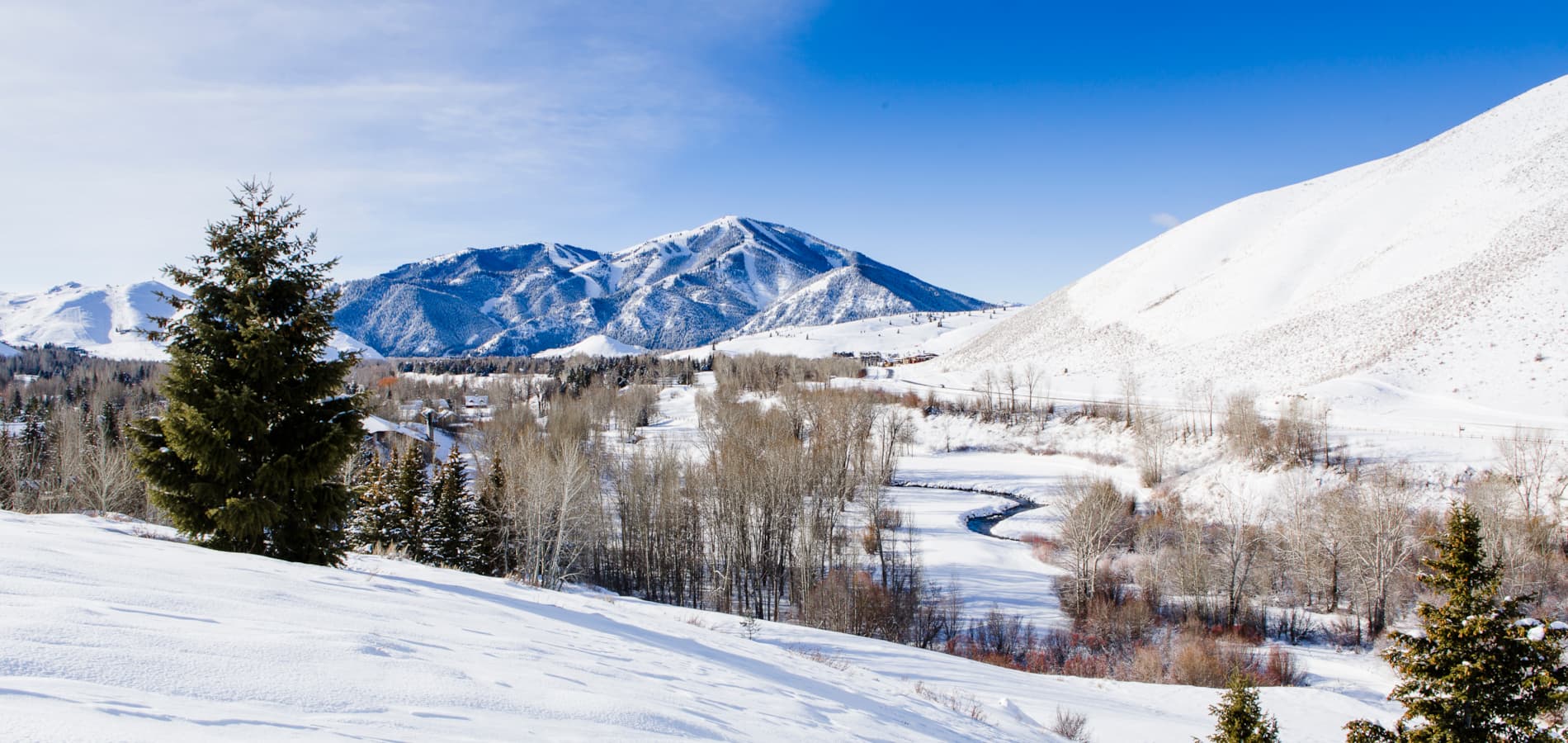 Image of Bald Mountain in the winter - Courtesy of Sun Valley Resort; Image by Gadd Ray, 2019